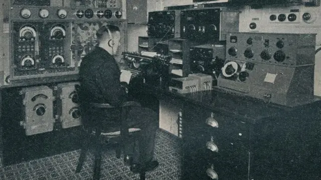 Un sistema Marconi en otro barco en 1934.