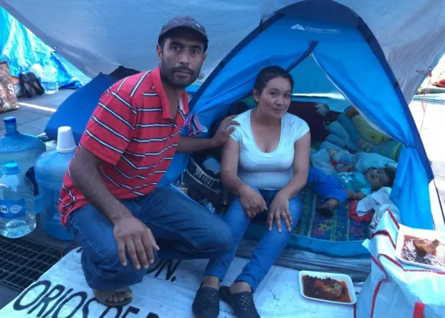 desplazados en el Zócalo