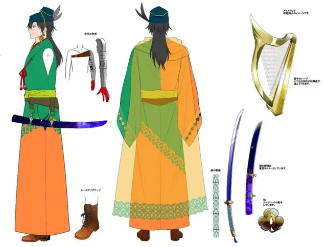 Chaque personnage reprend les symboles et les couleurs associés au pays, comme le trèfle irlandais.