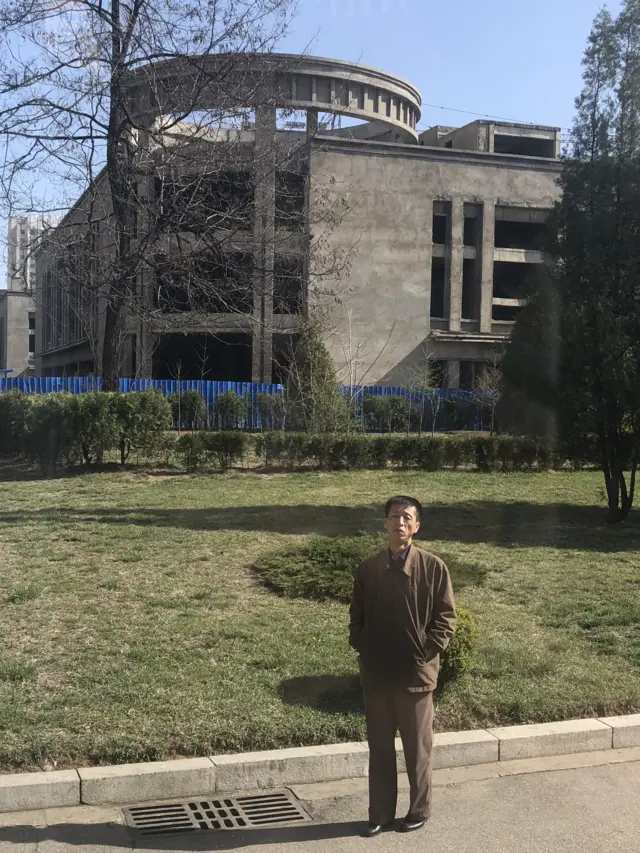 Başkent Pyongyang'da bir inşaat