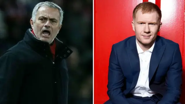 Manchester United manager Jose Mourinho (left) and Paul Scholes