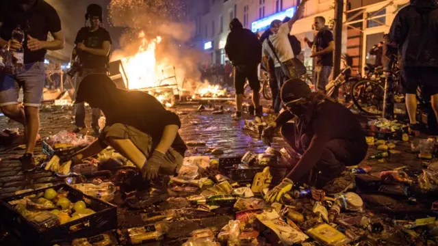 Hamburg'da protestocular