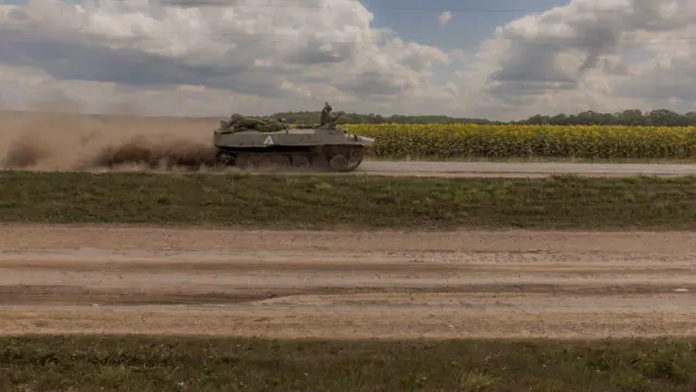 Український танк біля кордону з Росією, Сумська область 