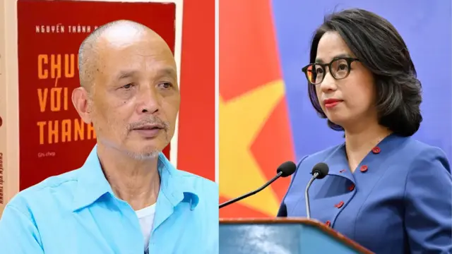 Ông Nguyễn Thành Nam (trái) và Người phát ngôn Bộ Ngoại giao Phạm Thu Hằng