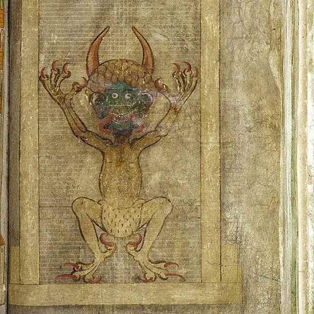 Ilustración de la Biblia del Diablo.