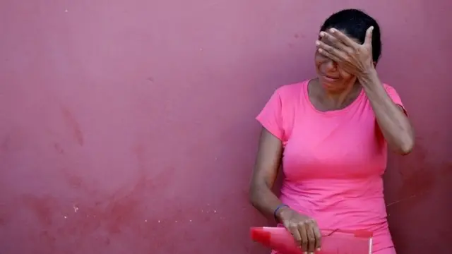 A relative of a prisoner cries after a prison riot, in front of the Medical Legal Institute of Altamira, Brazil, July 30, 2019.