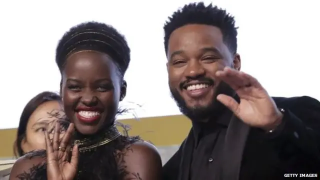Film Director Ryan Coogler with actor Lupita Nyong'o for di South Korea premiere