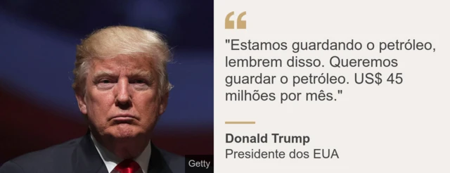 Declaração de Trump sobre petróleo na Síria