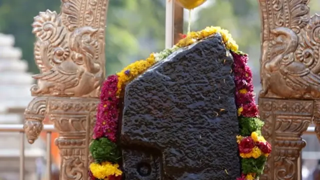 زيت الخردل يتدفق طوال الوقت من حاوية مُعلقةٍ فوق المزار المقدس