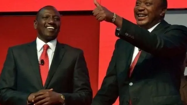Rais wa Kenya Uhuru Kenyatta na Naibu Rais , William Rutto