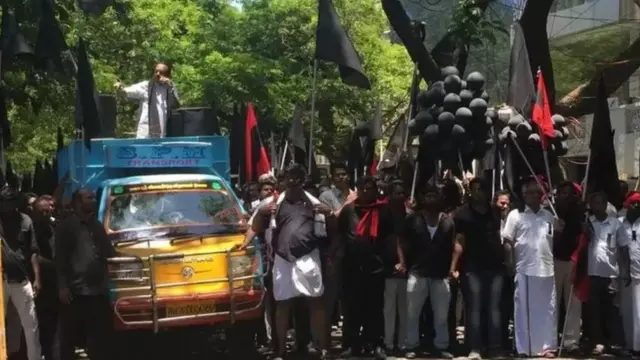 2018ஆம் ஆண்டில் நடந்த போராட்டத்தில் மதிமுக பொதுச் செயலாளர் வைகோ