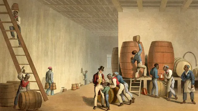 Destilería de ron en Antigua.