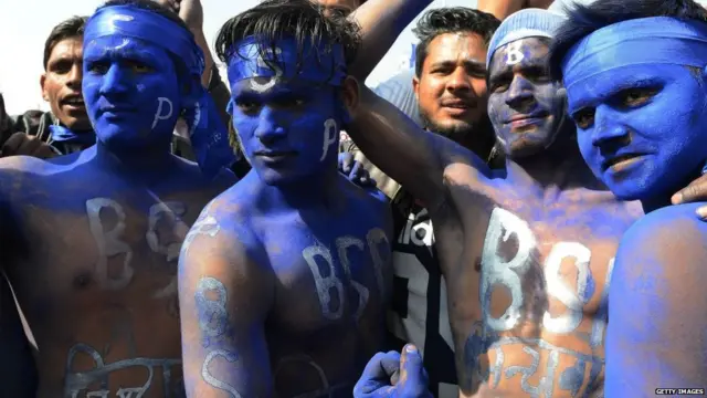 Indian supporters of Bahujan Samaj Party