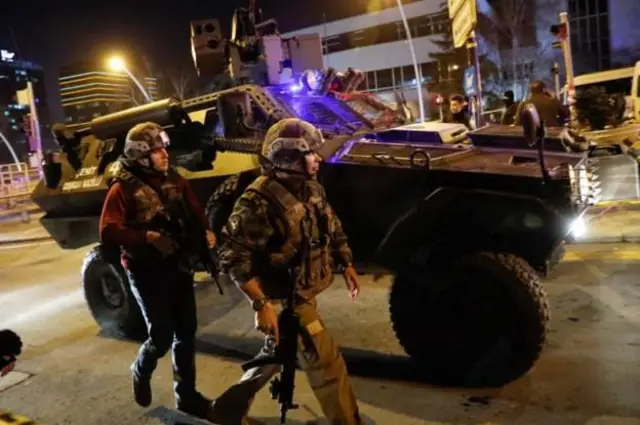 Turkish security forces speedily secured the area near the gallery