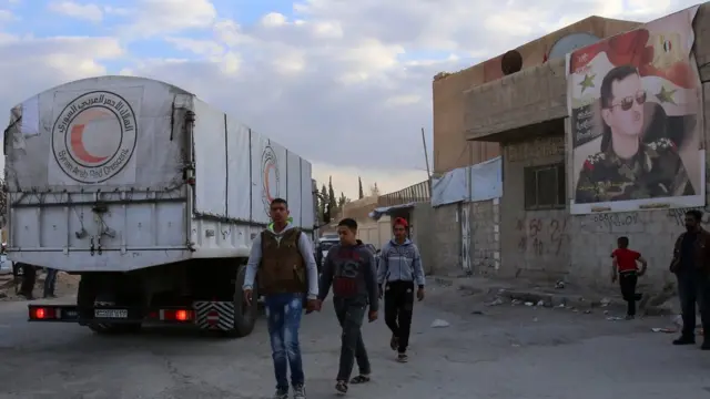 Doğu Guta'ya gönderilen yardımlar