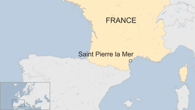 毒殺事件が相次ぐサン・ピエール・ラ・メール(Saint Pierre la Mer)村の位置