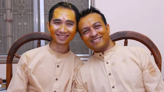 ऋषिकेश आणि विनच्या हळदीचा फोटो