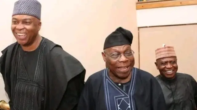 Nigeria senator president Bukola Saraki and former Nigeria president, Olusegun Obasanjo
