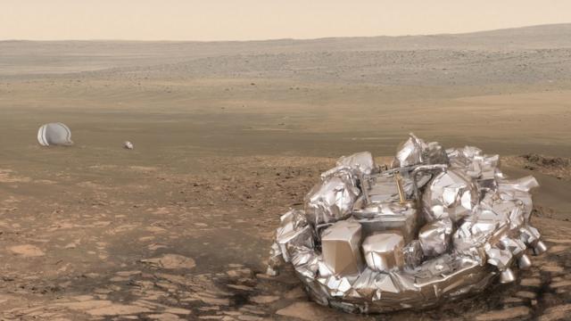 Иллюстрация "Скиапарелли" на Марсе