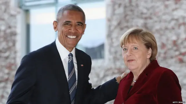बराक ओबामा, जर्मन चांसलर एंगेला मर्केल