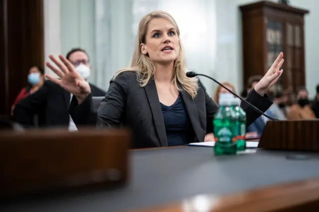 Former Facebook employee and whistleblower Frances Haugen testifies during a Senate Committee on Commerce, Science, and Transportation hearing entitled 'Protecting Kids Online: Testimony from a Facebook Whistleblower' on Capitol Hill, 5 October 2021, in Washington, DC.