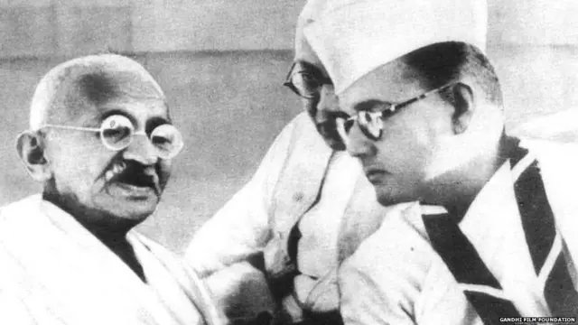 Mahatma Gandhi with Subhash Chandra Bose