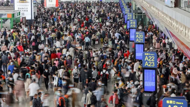 ચીનમાં ઑક્ટોબર 2019માં 8 દિવસની રાષ્ટ્રીય રજાઓ દરમિયાન પ્રવાસીઓ