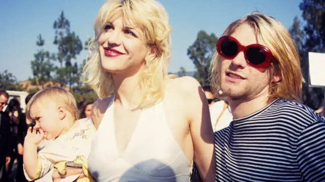 Кортни Лав и Курт Кобейн с дочерью