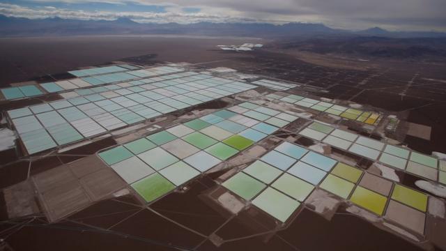 lithium salt pools aerial view