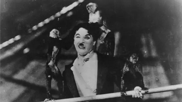 Charles Chaplin in a scene of The Circus