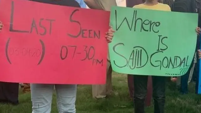 ساجد گوندل کی بازیابی کے لیے مظاہرہ