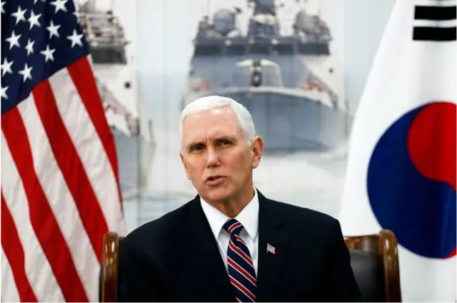 9일 천안함기념관 방문한 미국 마이크 펜스 부통령