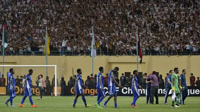 Les Nigérians d'Enyimba lors d'un match contre le Zamalek au Caire en Egypte.