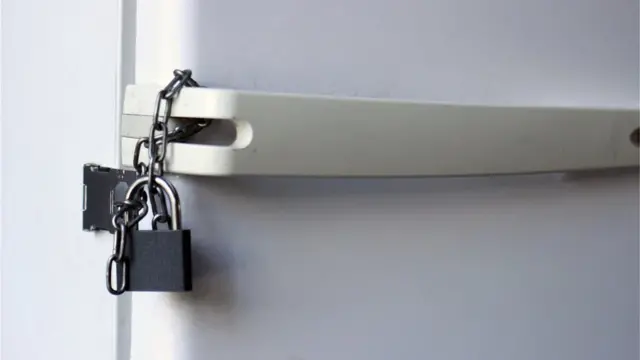 Padlock on a fridge