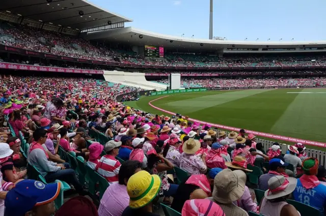 సిడ్నీ టెస్ట్ మ్యాచ్‌లో పింక్ శారీ సందేశం