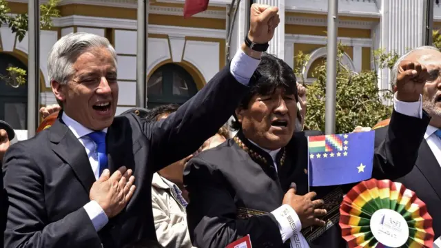 Álvaro García Linera con Evo Morales