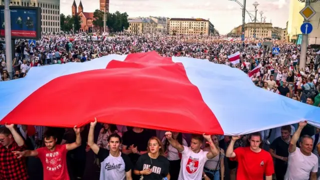 Акция протеста в Минске 16 августа