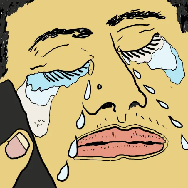 Ilustracija: Monik plače na telefon