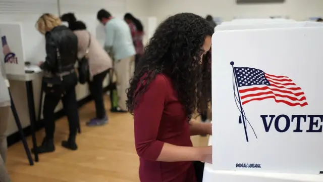 A polling station at West Los Angeles College