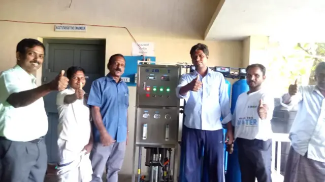 కేరళలో విజయవంతంగా ఏర్పటాు చేసిన నీటి శుద్ధి యంత్రం