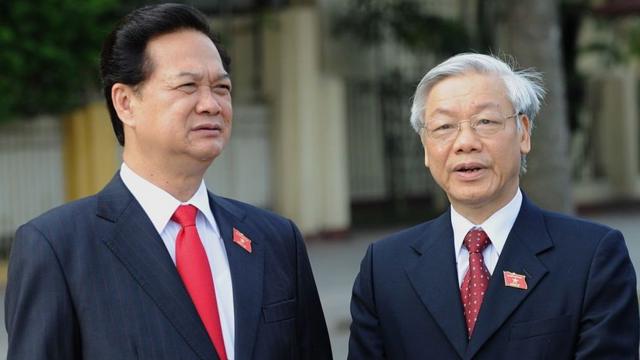 Thủ tướng Nguyễn Tấn Dũng và Chủ tịch Quốc hội Nguyễn Phú Trọng tháng 5/2010