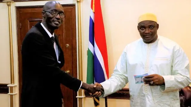 Gambia central bank oga and president Barrow