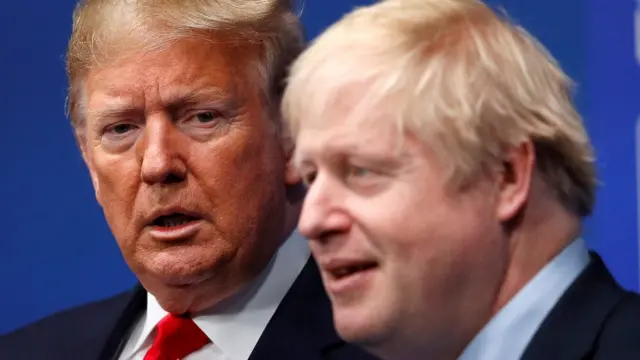 Дональд Трамп, Борис Джонсон на саммите НАТО, январь 2020