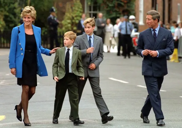 On 16 September 1995, Princess Diana and Prince Charles joined Prince William for his first day at Eton College