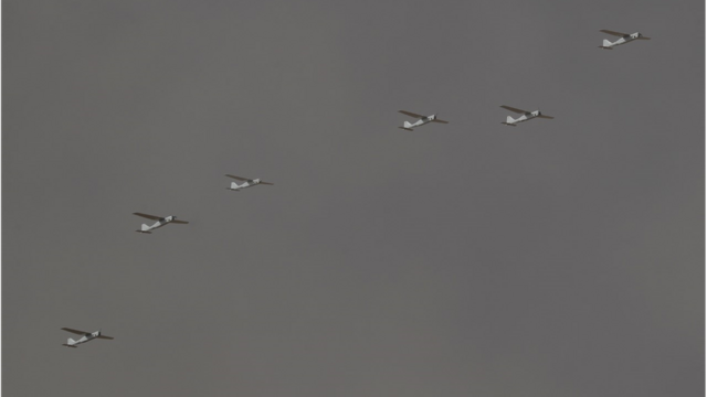 Uma frotacom bwindrones russos Orlan-10