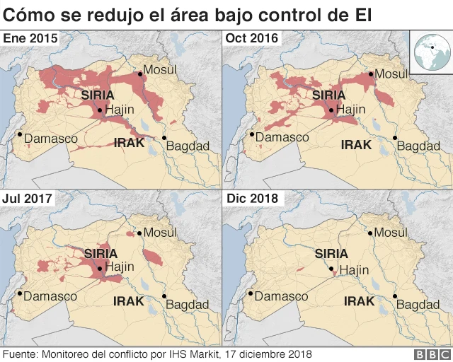 Cómo ha evolucionado la presencia de EI en Siria