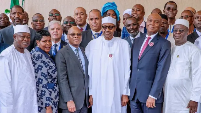 Presido Buhari and Senate President Saraki among oda Africa parliament pipo