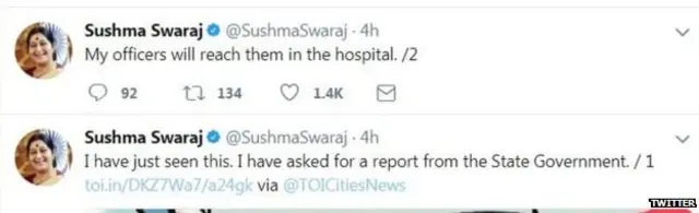 Sushma Swaraj's tweet