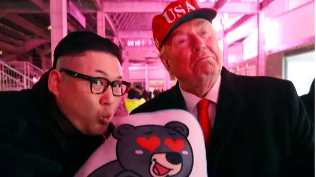 "двойники" Ким Чен Ына и Трампа на Олимпиаде в Южной Корее