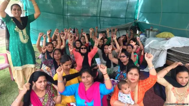 ਆਂਗਨਵਾੜੀ ਵਰਕਰਾਂ ਦਾ ਧਰਨਾ